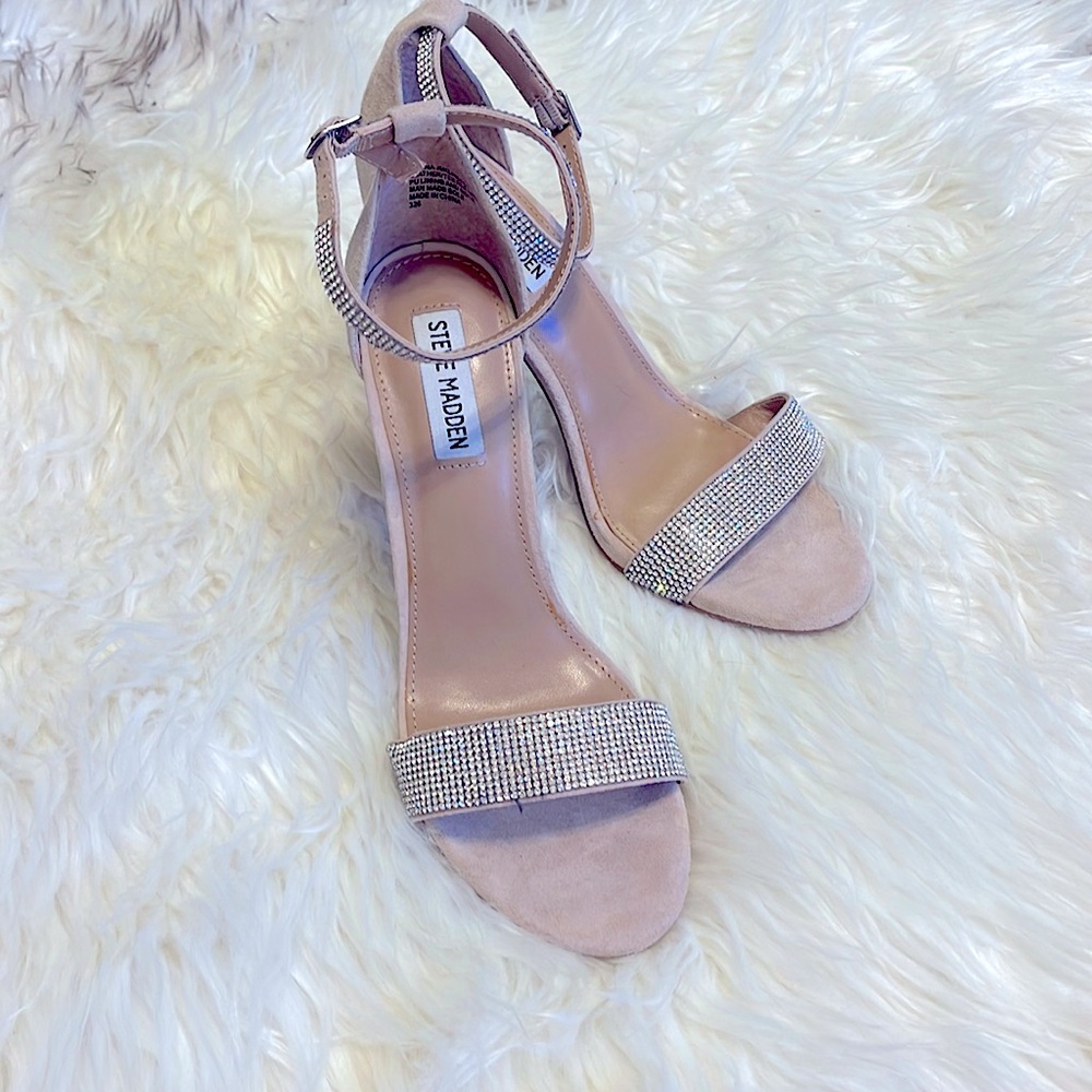 Steve Madden Jeweled 4" Block Heeled Sandal - SZ 9